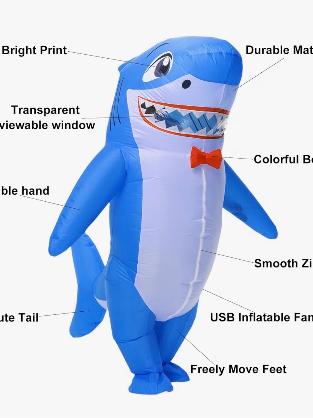 Adult Inflatable Shark Costume - Picture 2 of 3